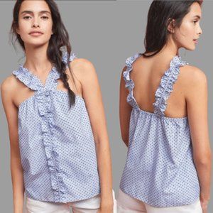 Anthropologie Ruffle Halter Top